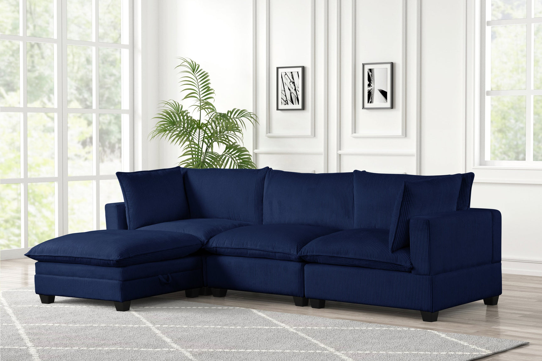 Cloud Blue 4-Piece Modular Sectional