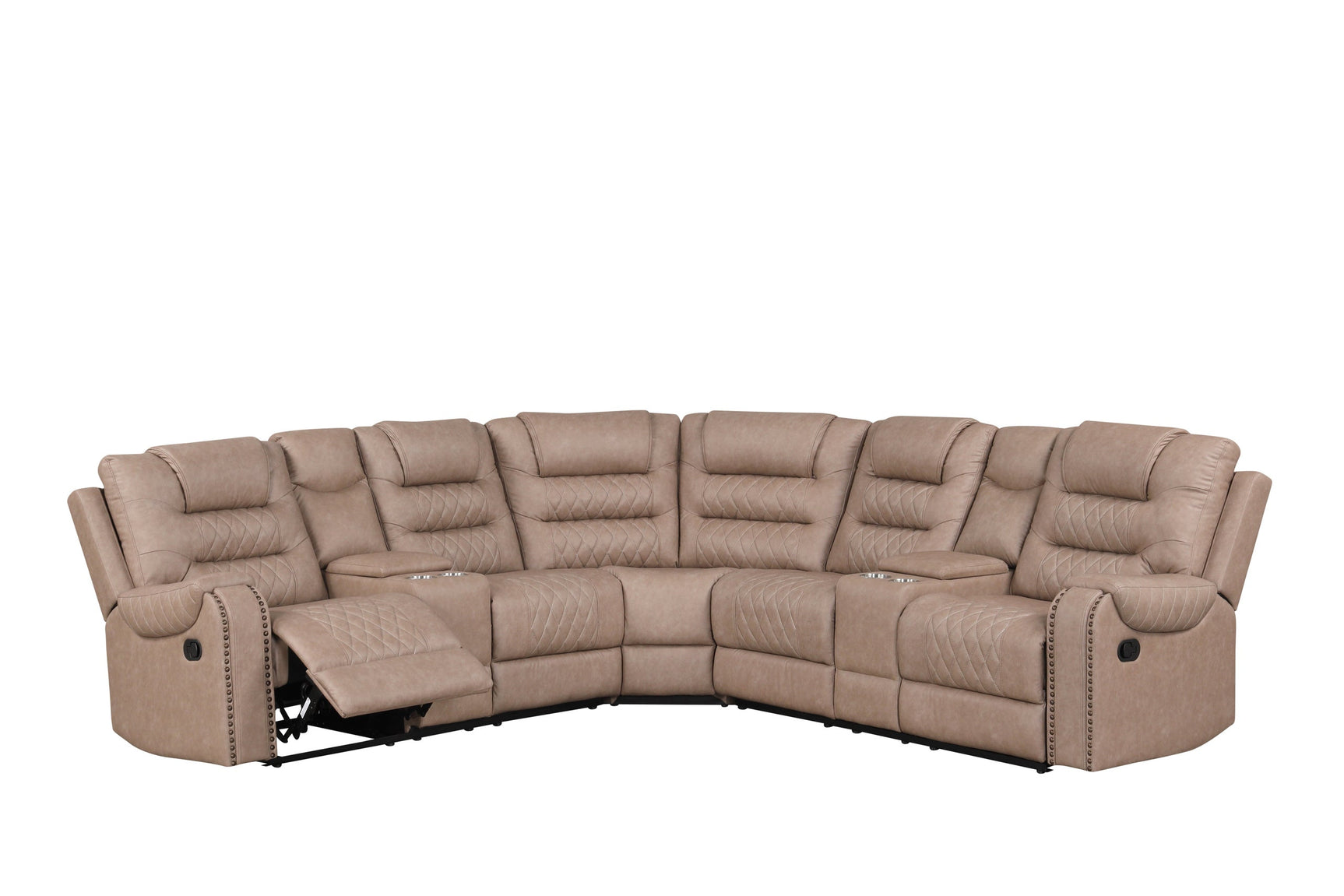 Jordon Light Brown Reclining Sectional
