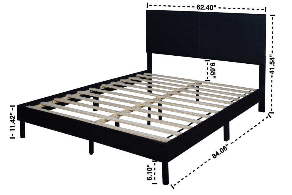Helen Black PU Platform Full Bed