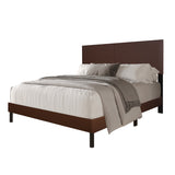 Helen Brown PU Platform Twin Bed
