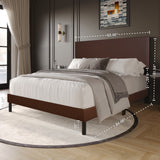 Helen Brown PU Platform Twin Bed