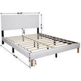 Heiden White Upholstered Platform King Bed