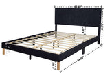 Harry Black Upholstered Platform Twin Bed