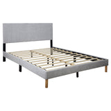 Heiden Light Gray Upholstered Platform Twin Bed