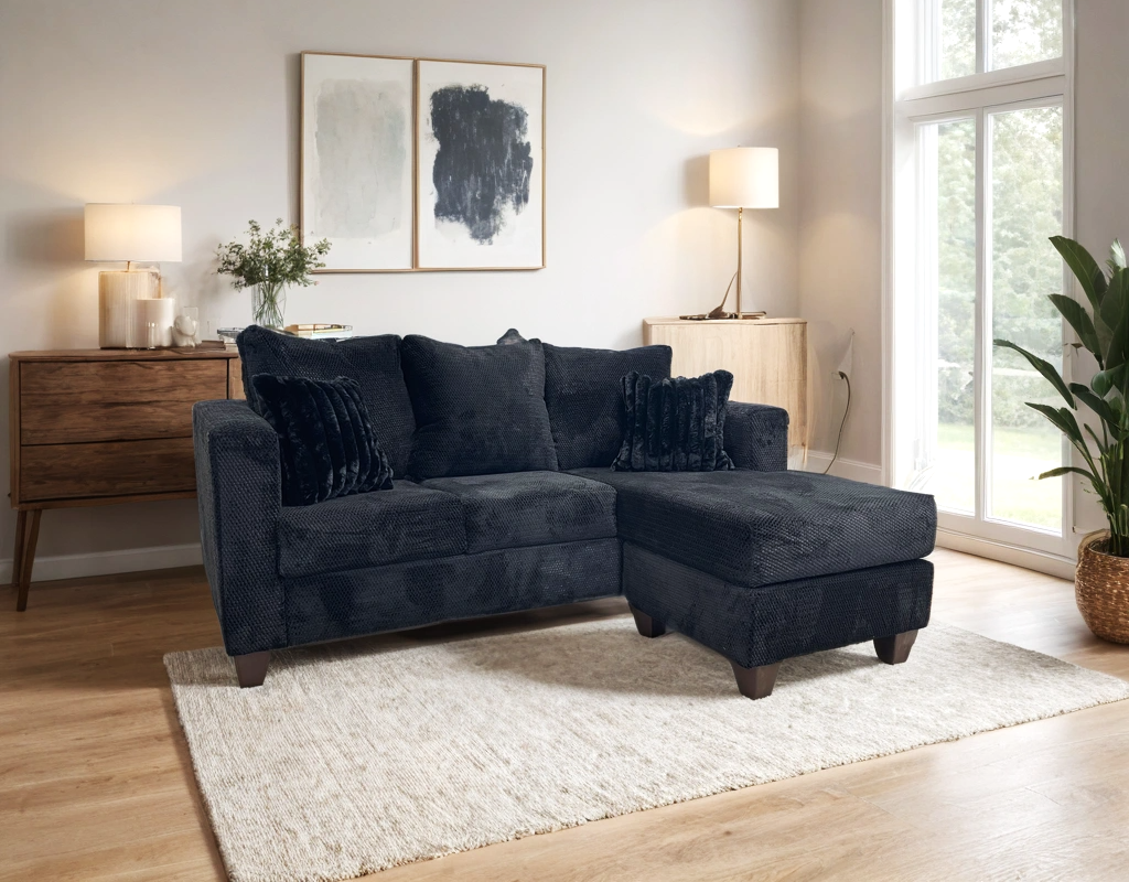 Omni Black Reversible Sectional