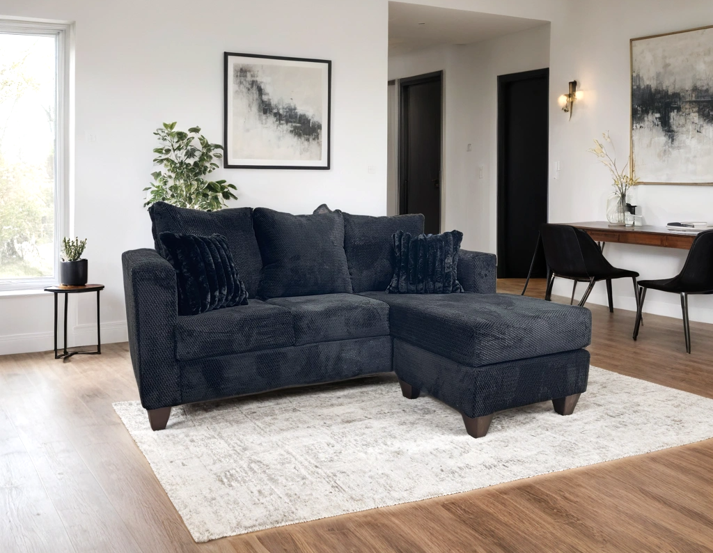 Omni Black Reversible Sectional