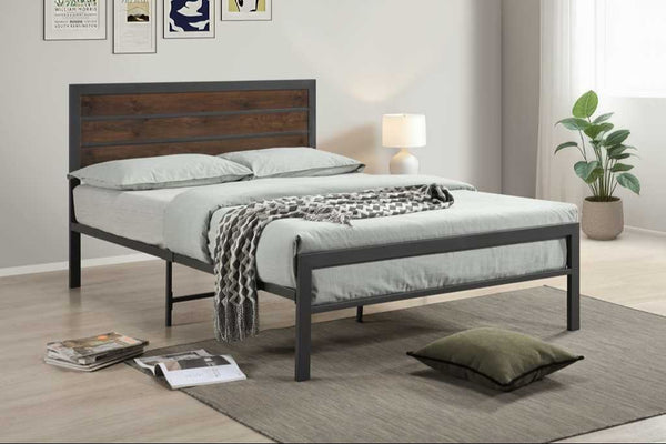 Bema Brown Metal Platform Full Bed
