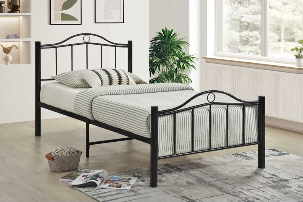 Bema Black Metal Platform Twin Bed