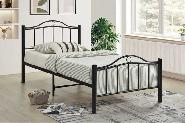 Bema Black Metal Platform Twin Bed