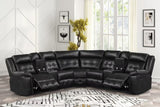Jacob Black Leather Gel Reclining Sectional