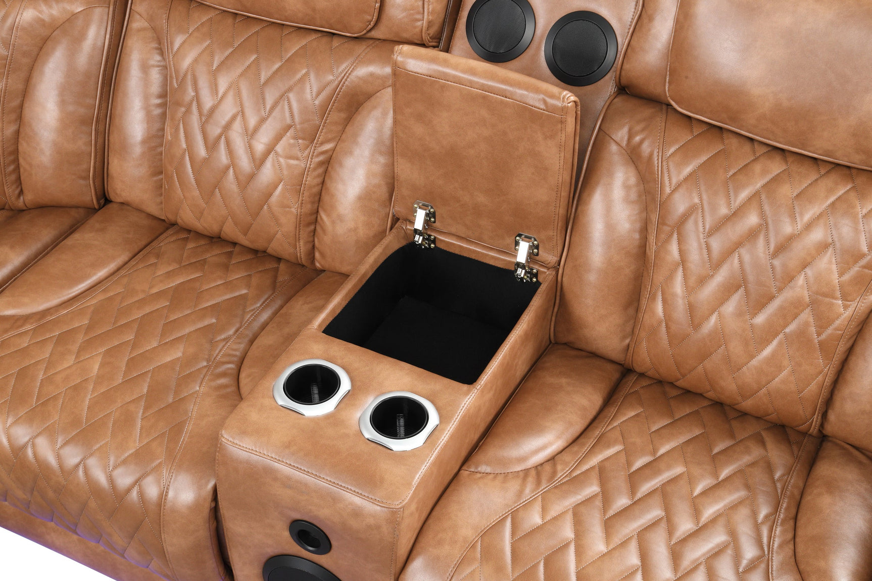 Barcelona Brown Power Reclining Sectional w Power Headrests