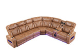 Barcelona Brown Power Reclining Sectional w Power Headrests