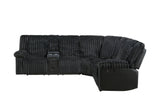 Flash Black Power Reclining Sectional