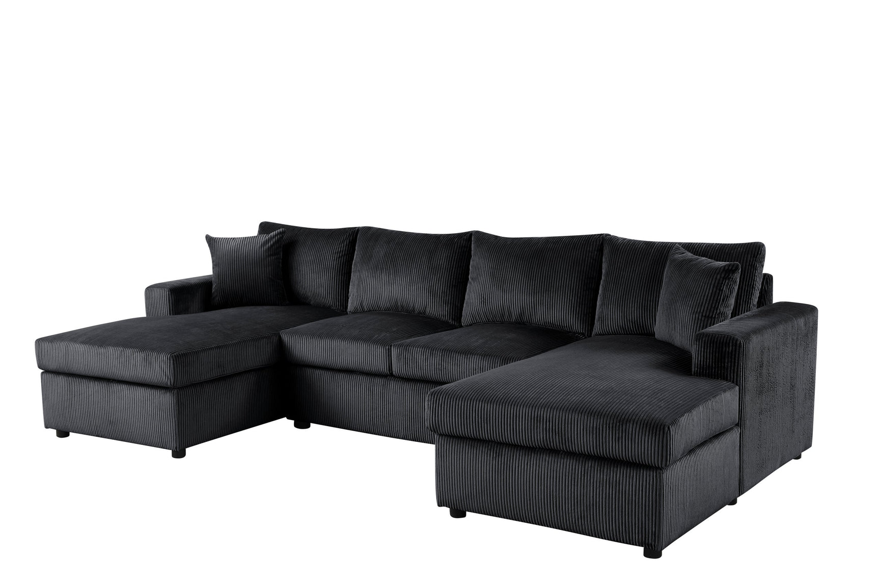 Terasa Black Double Chaise Sectional