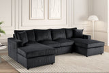Terasa Black Double Chaise Sectional