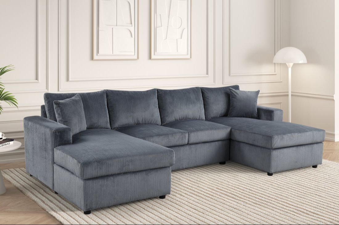 Terasa Gray Double Chaise Sectional