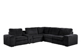 Amelia Onyx Power Reclining Sectional w Bluetooth Speakers