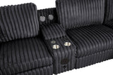 Amelia Onyx Power Reclining Sectional w Bluetooth Speakers