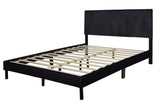 Helen Black Cord Fabric Platform Queen Bed