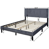 Helen Gray Cord Fabric Platform Full Bed