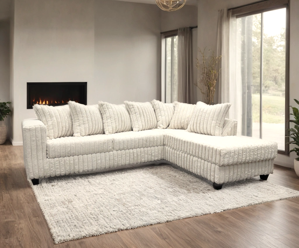 FiveTen Cream Velvet Sectional