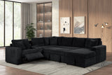 Hunter Black Sectional w Bluetooth Speaker & Pull-Out Bed