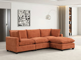 Cloud Orange Fabric Modular Sectional