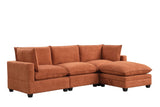 Cloud Orange Fabric Modular Sectional
