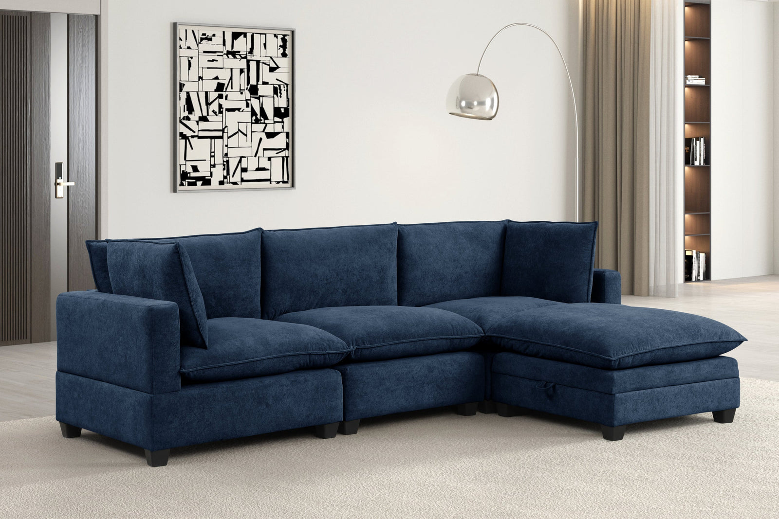 Cloud Navy Fabric Modular Sectional
