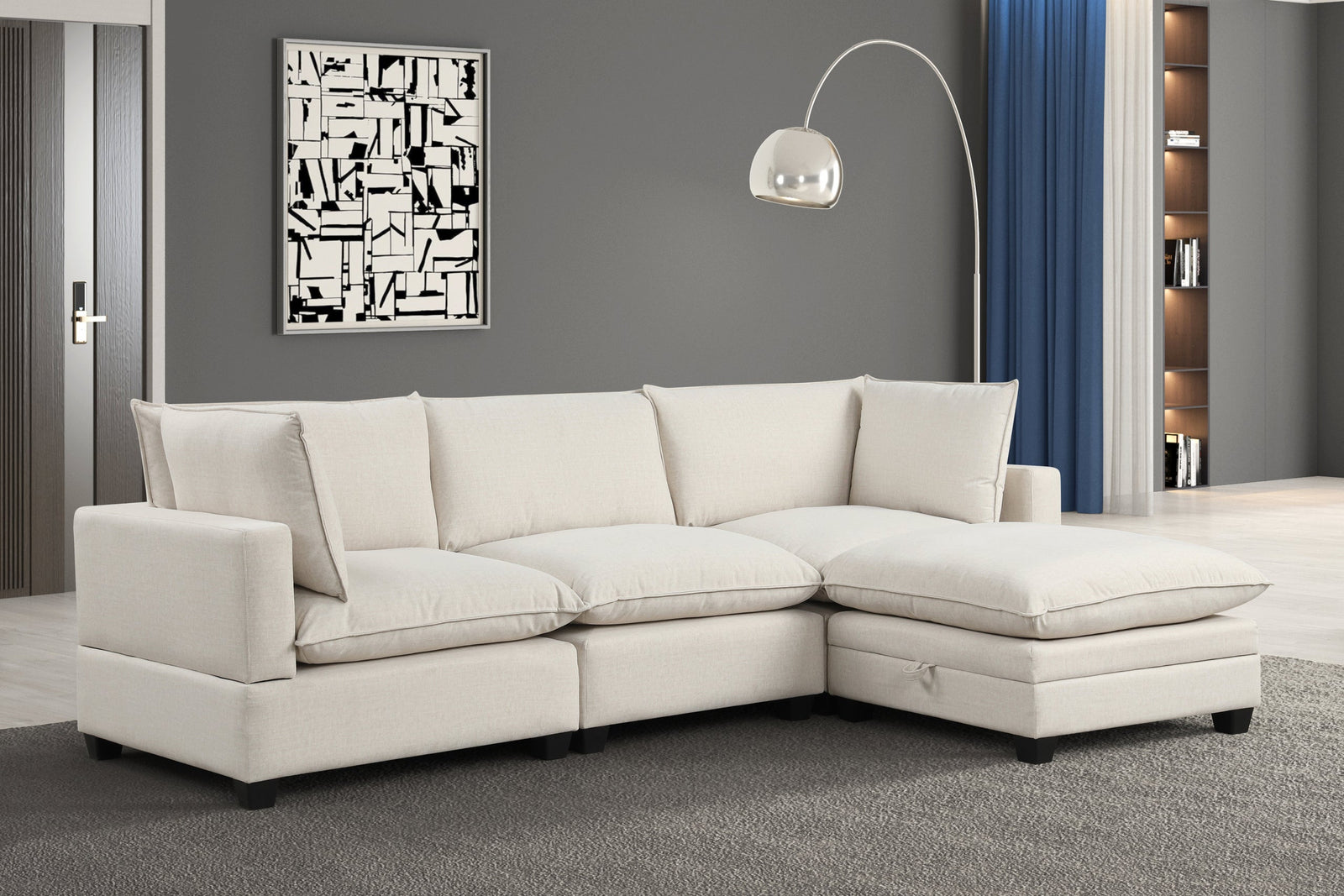 Cloud Beige Fabric Modular Sectional