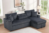 Aria Charcoal Sectional With Pull-Out Bed & Storage Chaise
