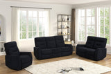 Nina Black Fabric 3-Piece Power Reclining Set