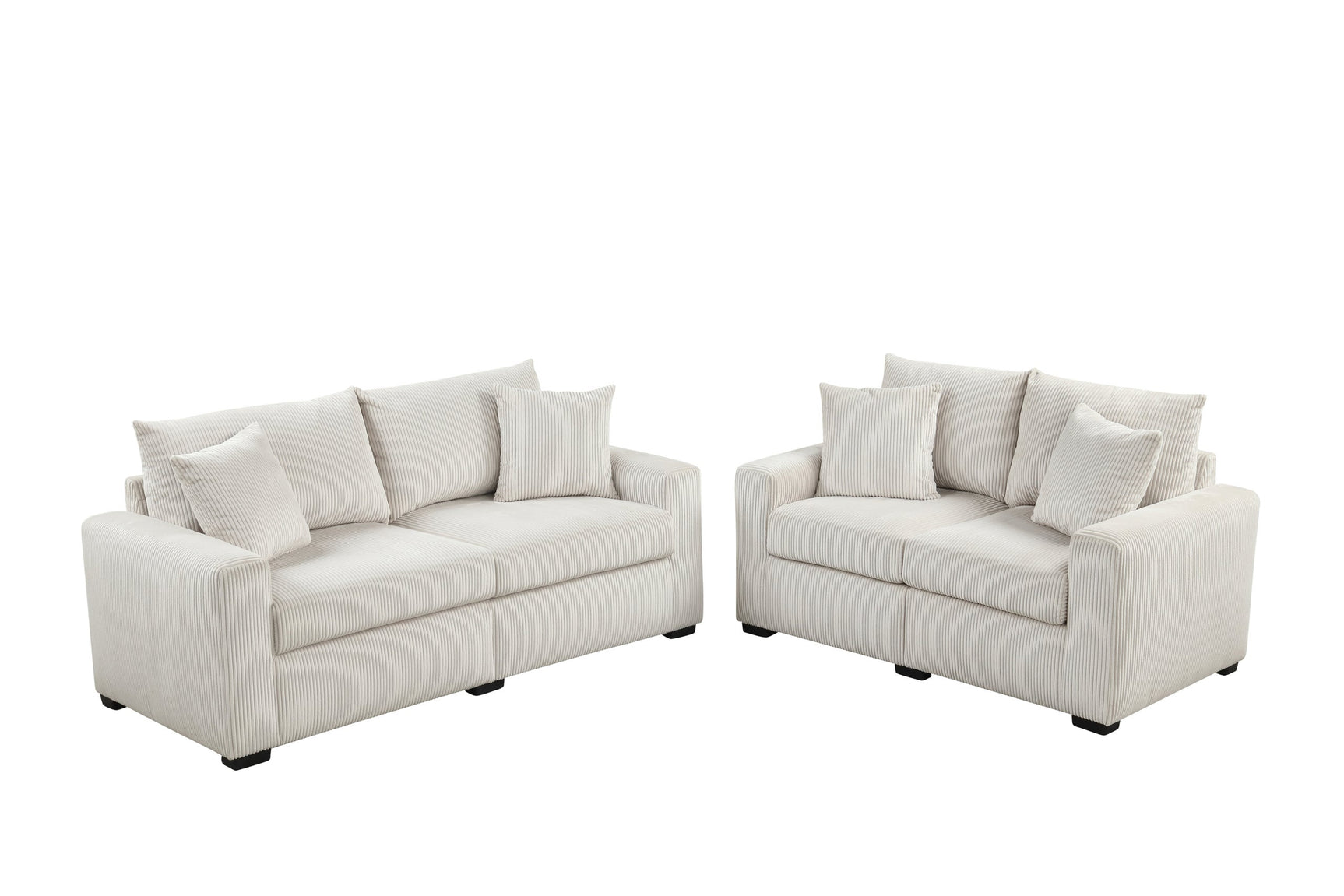 Hime Beige 2-Piece Living Room Set