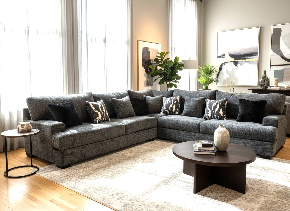 Jimmy Charcoal Oversized Sectional
