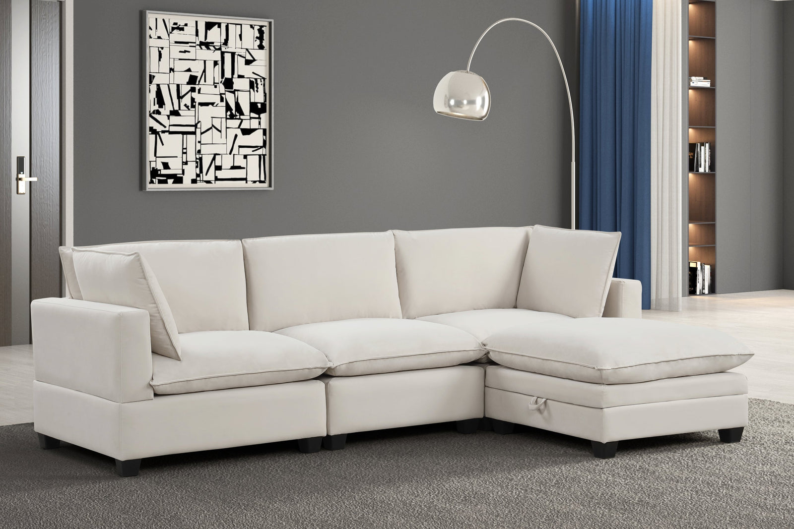 Cloud Cream Velvet Modular Sectional
