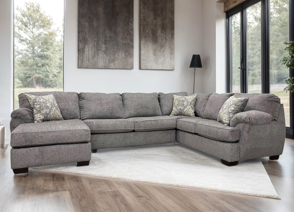 Brentwood Gray Chenille Sectional