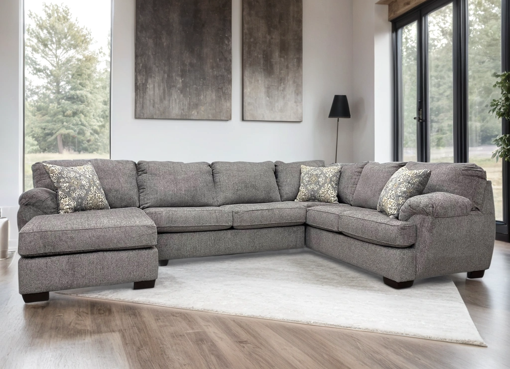 Brentwood Gray Chenille Sectional