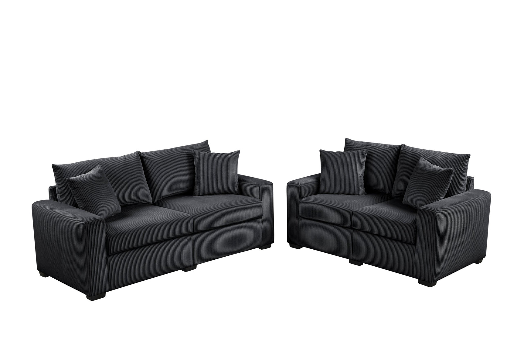 Hime Black 2-Piece Living Room Set