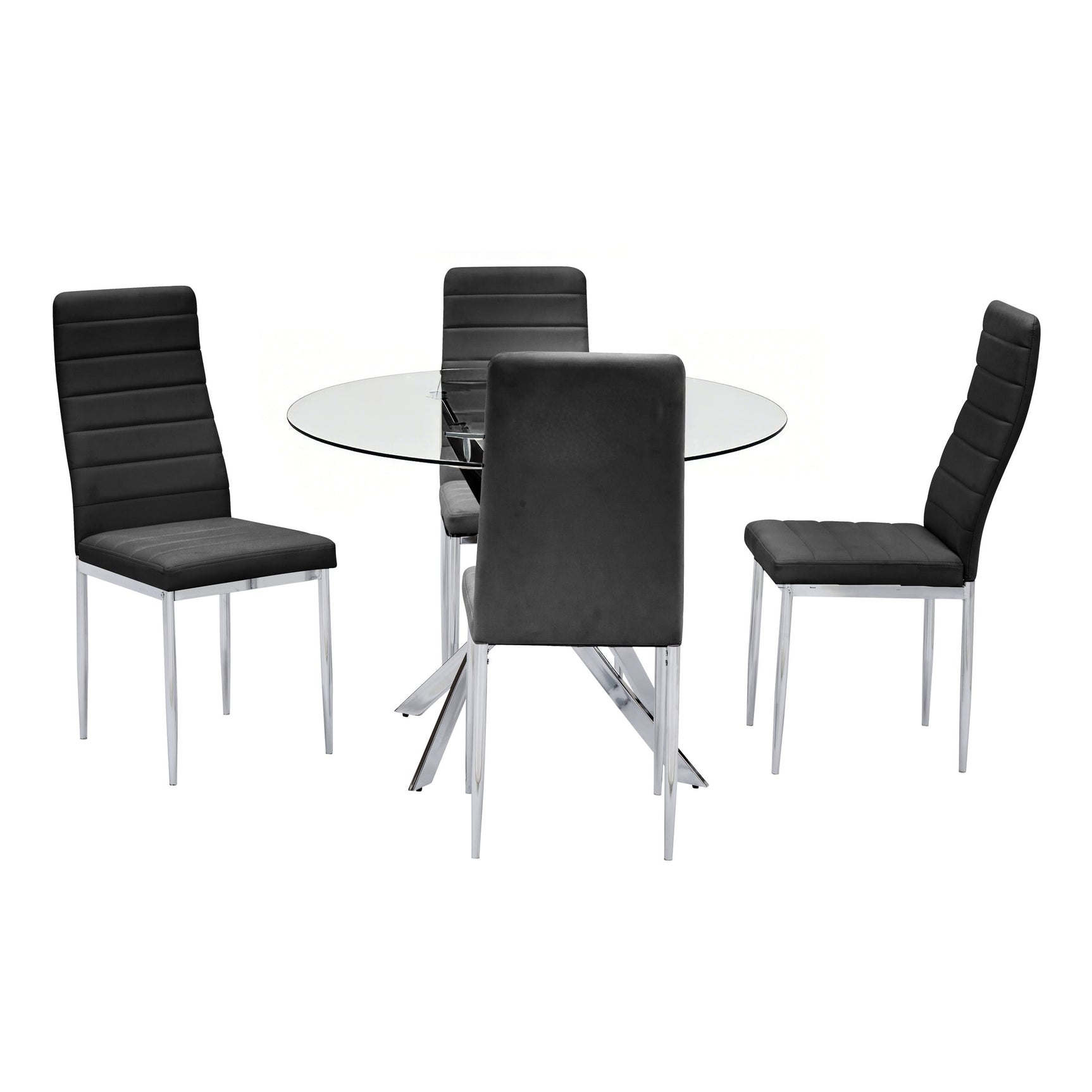Diane Black Round Dining Room Set