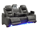 Tesla Gray Leather Gel 3-Piece Power Reclining Set