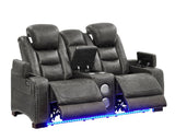 Tesla Gray Leather Gel 3-Piece Power Reclining Set