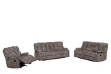 Martina Brown Fabric 3-Piece Reclining Set