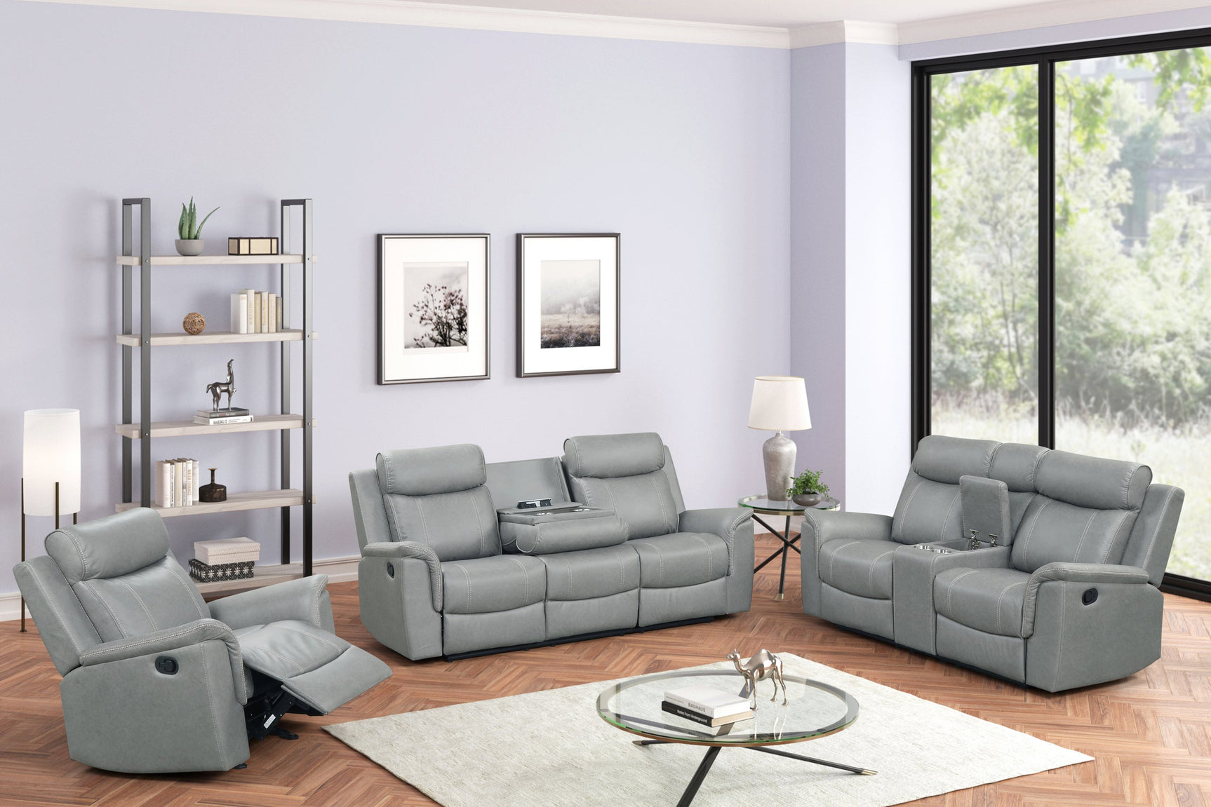 Sofia Gray 3-Piece Reclining Set