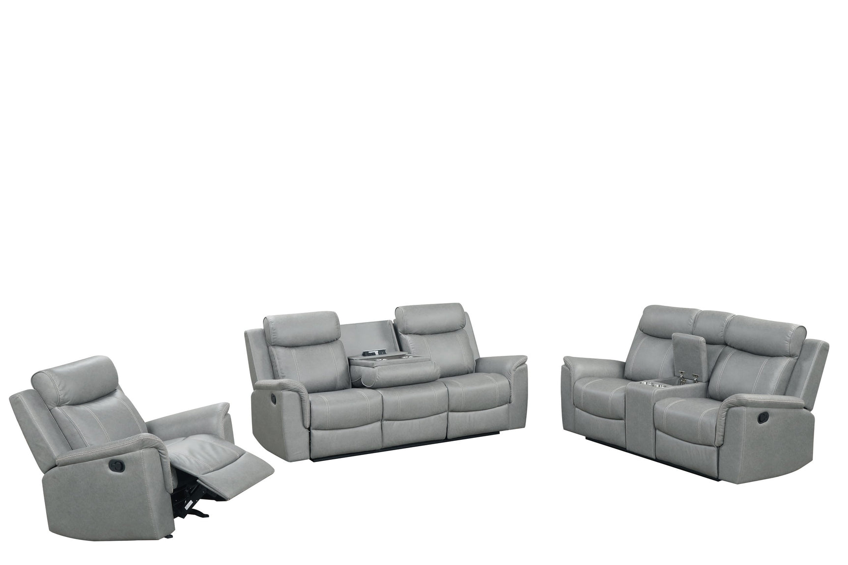Sofia Gray 3-Piece Reclining Set