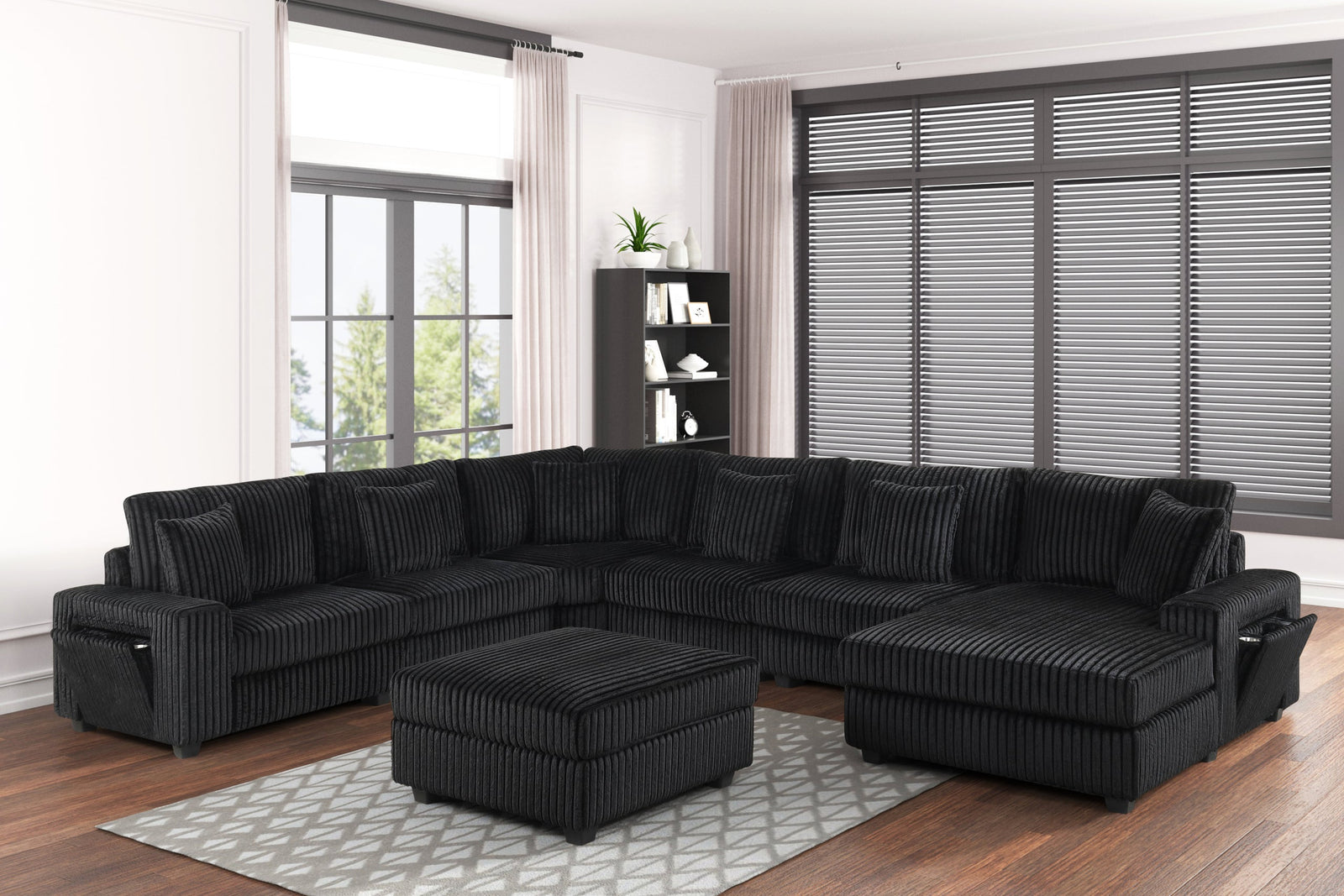 Bazoka Black 7-Piece Sectional