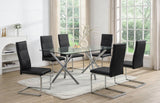 Dani Black Glass Table + 6 Chairs