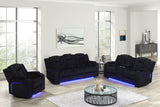 Hulk Black Fabric 3-Piece Reclining Set