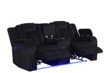 Hulk Black Fabric 3-Piece Reclining Set