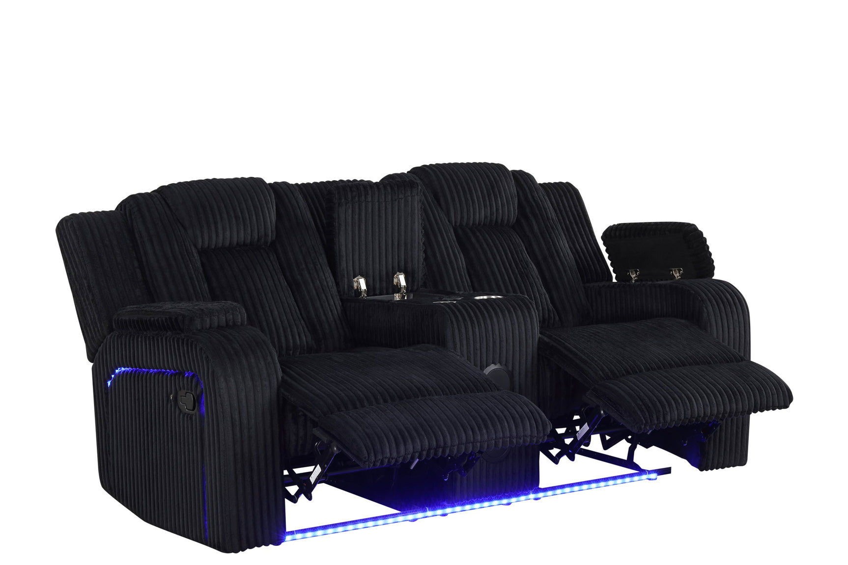 Hulk Black Fabric 3-Piece Reclining Set