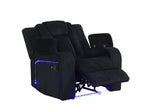 Hulk Black Fabric 3-Piece Reclining Set